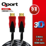 QPORT 5M ALTIN UÇLU HDMI KABLO 1.4V (Q-HDMI5) - Q-HDMI5