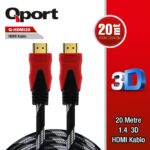 QPORT 20M ALTIN UÇLU HDMI KABLO 1.4V (Q-HDMI20) - Q-HDMI20