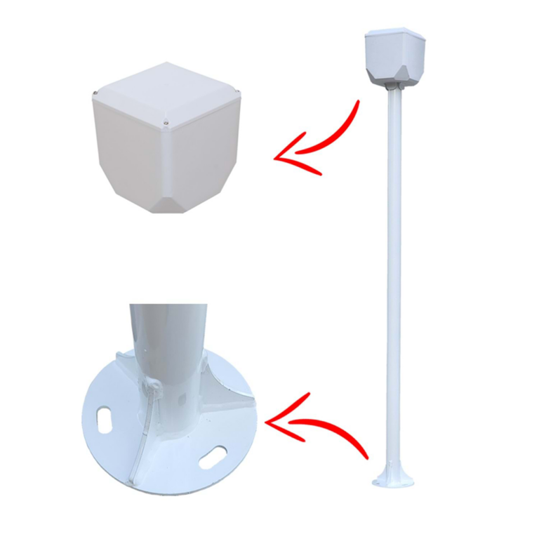 KameraKutusu TRK-300+154B 3 Metre Metal Kamera Direği Beyaz ( TRK-154 Dahil ) - TRK-300+154B