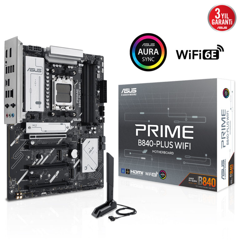 Asus PRIME B840-PLUS WIFI AM5 DDR5 7600 HDMI DP 3xM2 USB GBit RGB ATX - 90MB1IZ0-M0EAY0
