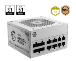 MSI MAG A850GL PCIE5 WHITE 850W 80+ GOLD POWER SUPPLY-BEYAZ / MAG A850GL PCIE5 WHITE-KAR63293 - Görsel 2