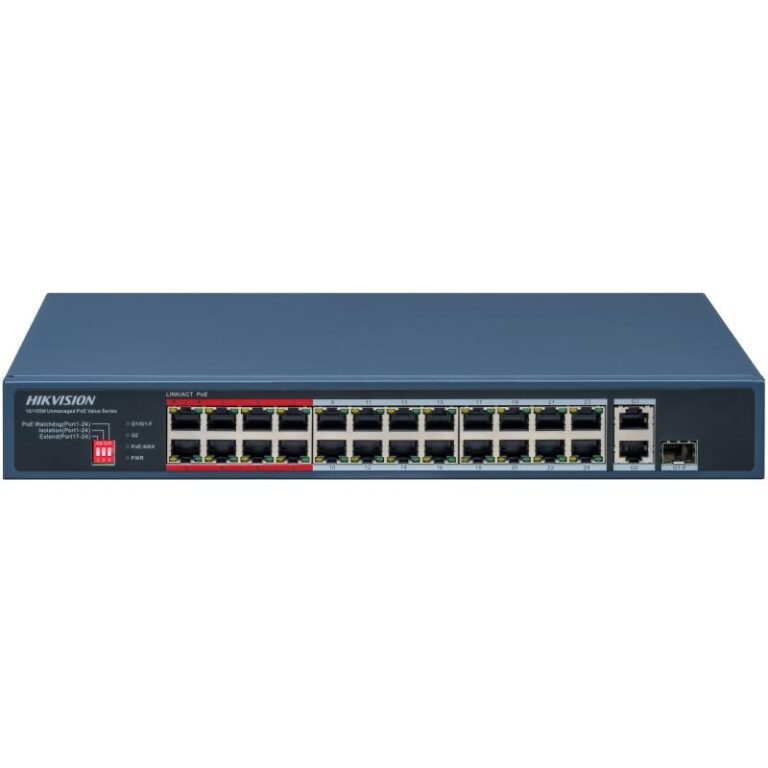 Hikvision DS-3E0326P-E/M(C) 24Port 10/100 Yönetilemez Poe 230W Switch - DS-3E0326P-E/M(C)