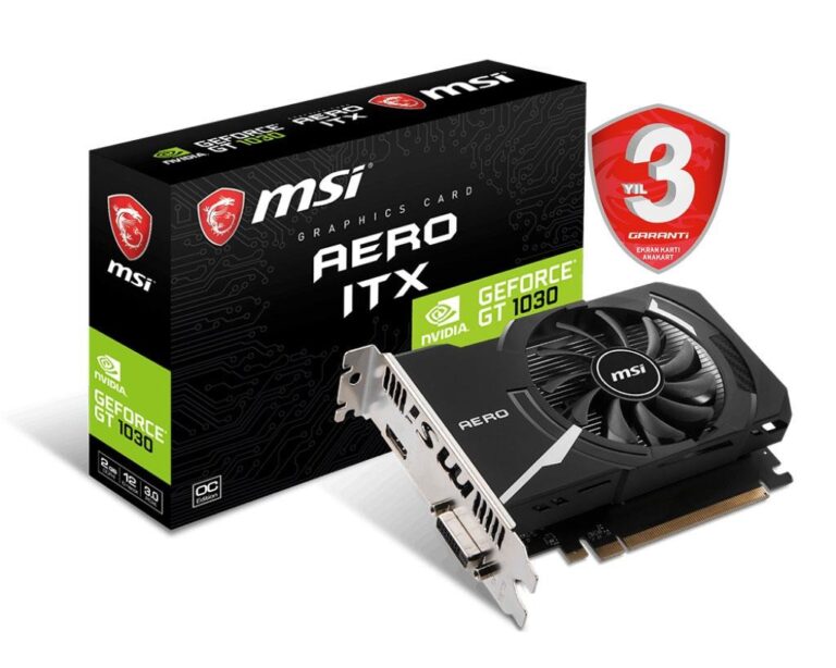 MSI 2GB GEFORCE GT 1030 AERO ITX 2GD4 OC [64Bit] DDR4 HDMI DVI - GEFORCE GT 1030 AERO ITX