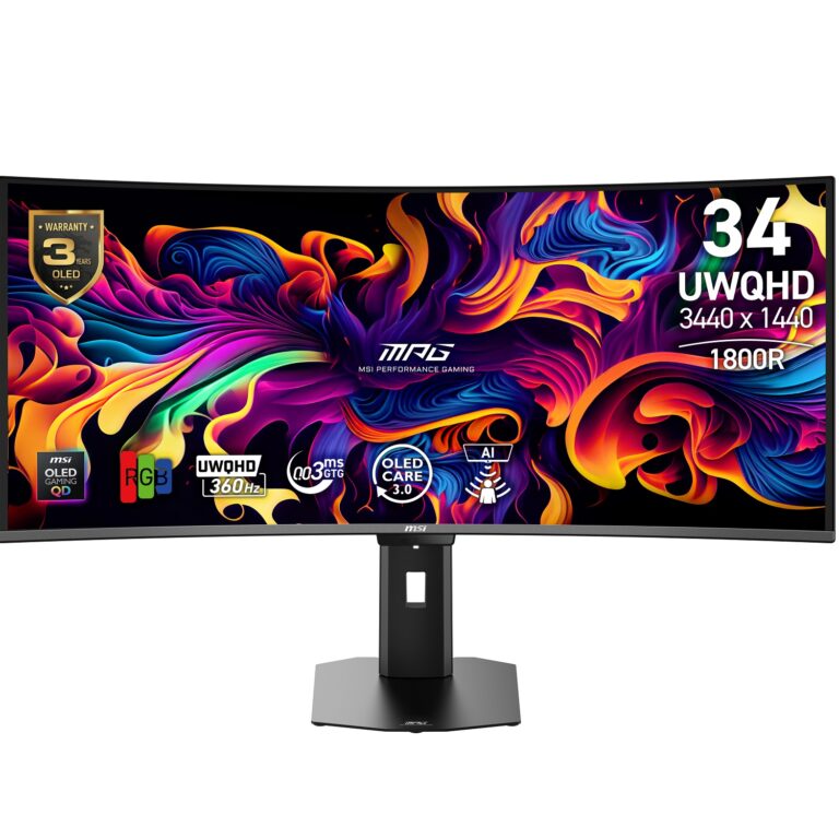 34" MSI MPG 341CQR QD-OLED X36 0.03ms 360Hz 3440x1440 HDMI DP Type-C Curved Gami - MPG 341CQR QD-OLED X36