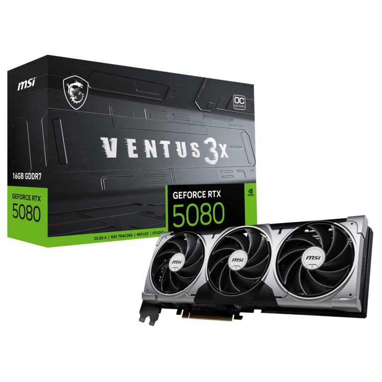 MSI 16GB GEFORCE RTX 5080 16G VENTUS 3X OC GDRR7 [256bit]  PCIE 5.0 1xHDMI 3xDP - GEFORCE RTX 5080 16G VEN