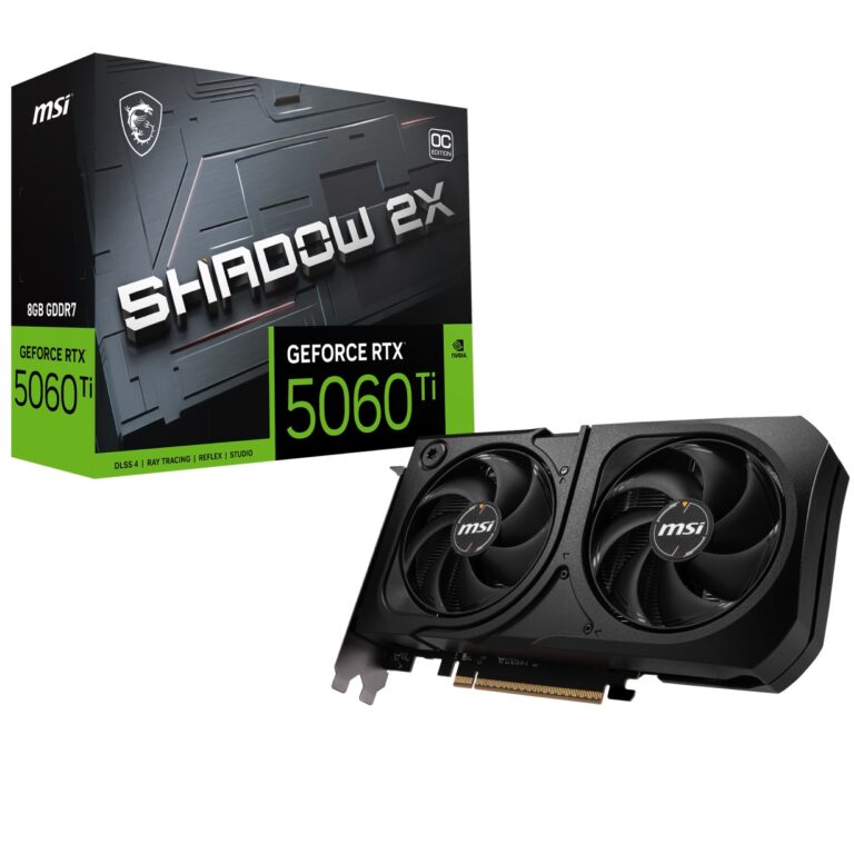 MSI 8GB GEFORCE RTX 5060 Ti 8G SHADOW 2X OC PLUS GDDR7 [128Bit] PCIE 5.0 HDMI 3X - GEFORCE RTX 5060 TI 8G S