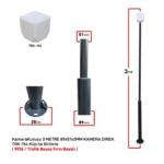 KameraKutusu TRK-300-X+154B 3 Metre Metal Kamera Direği Beyaz89x51x2MM (TRK-154) - TRK-300-X+154B