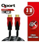 QPORT 3M 2.0V 4K 60HZ ALTIN UÇLU ÖRGÜLÜ HDMI KABLO (Q-HDMI33) / Q-HDMI33-KAR63611 - Görsel 2