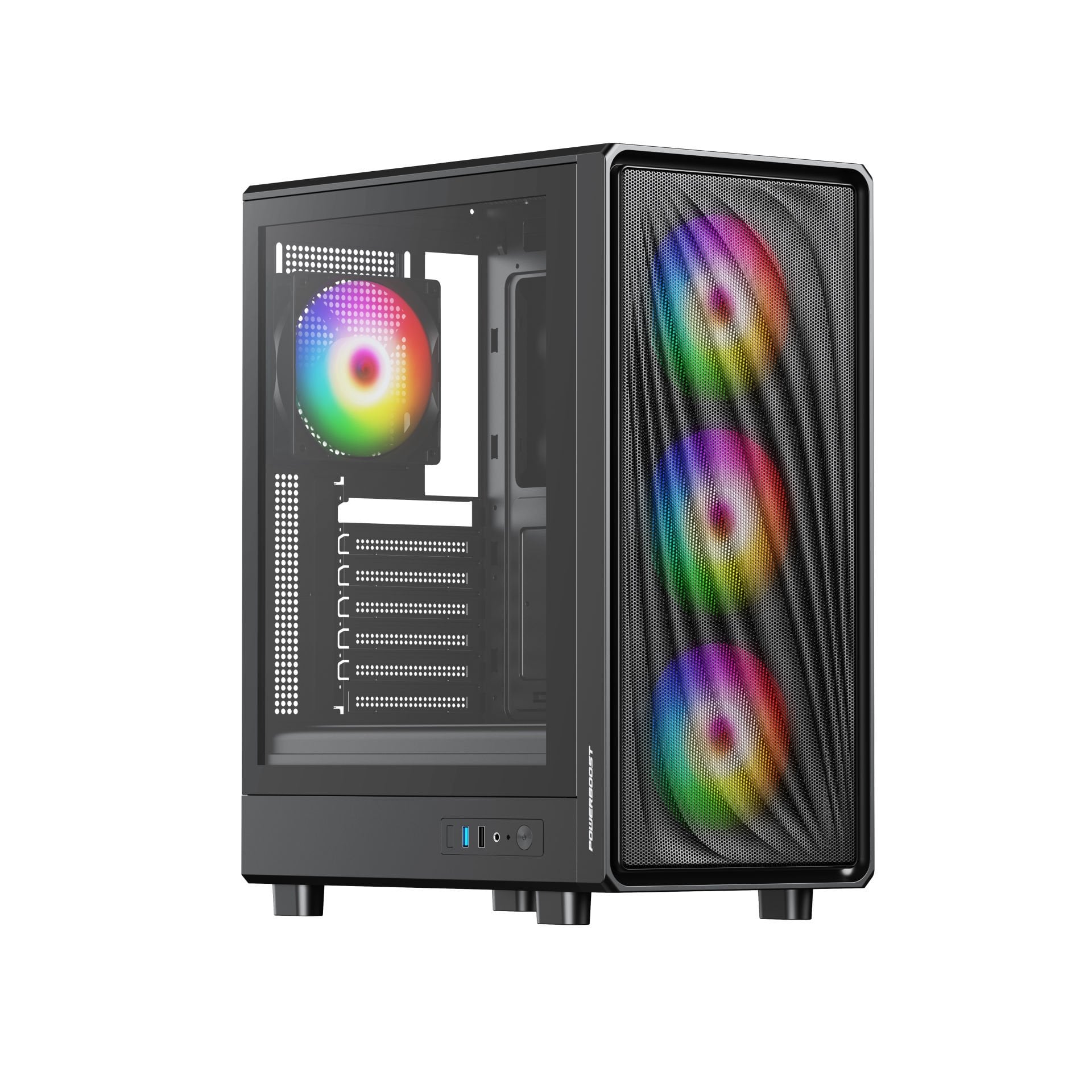 PowerBoost PB-A5065B 650W 80+ Bronze USB 3.0 Mesh 4*12cm ARGB Fan Mid-T ATX Kasa- PB-A5065B-650W PowerBoost PB-A5065B 650W 80+ Bronze USB 3.0 Mesh 4*12cm ARGB Fan Mid-T ATX Kasa - PB-A5065B-650W