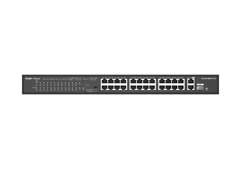 Ruijie Reyee RG-ES228GS-LP 26-Port Gigabit +2X SFP Fiber Yön. PoE Cloud (250W)- Netw.Swt.PoeSw.0009 Ruijie Reyee RG-ES228GS-LP 26-Port Gigabit +2X SFP Fiber Yön. PoE Cloud (250W) - Netw.Swt.PoeSw.0009