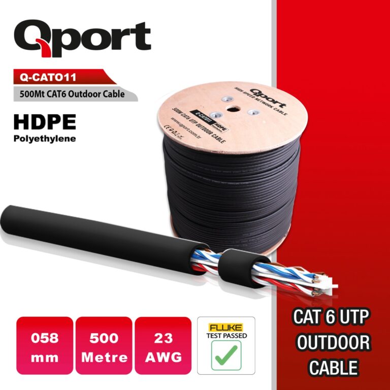 Qport 500 Metre Q-CATO11 UTP PE CAT6 23 AWG 0
