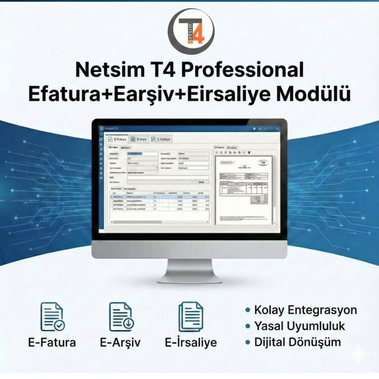 NETSİM T4 Pro Efatura+Earşiv+Eirsaliye 1 Kullanıcı +1000 kontör - NETPRO