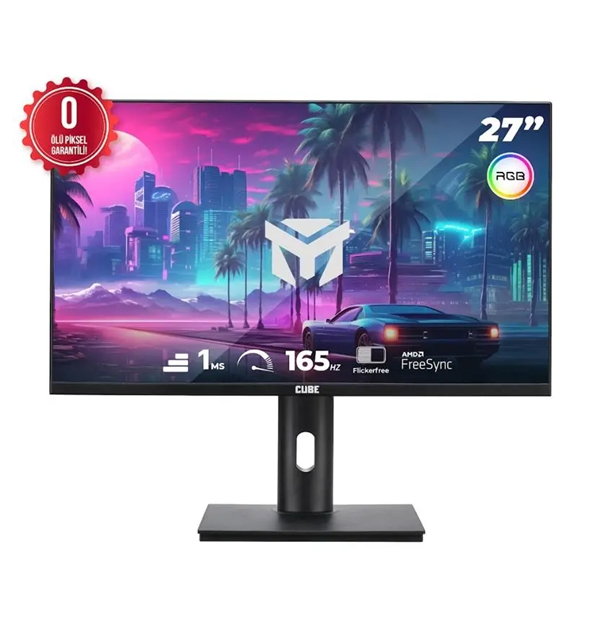 Cube 27 PA-27V165F 2K QHD 1ms 165Hz Dp/Hdmi Sıfır Ölü Px Yükseklik Ayr. Pivot VA - Bbi.Isl.Mon.0220