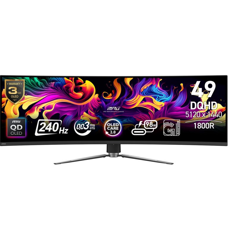 31.5" MSI MPG 491CQPX QD-OLED 0.03ms 240Hz 5120x1440 HDMI DP Curved Gaming Monit - MPG 491CQPX QD-OLED