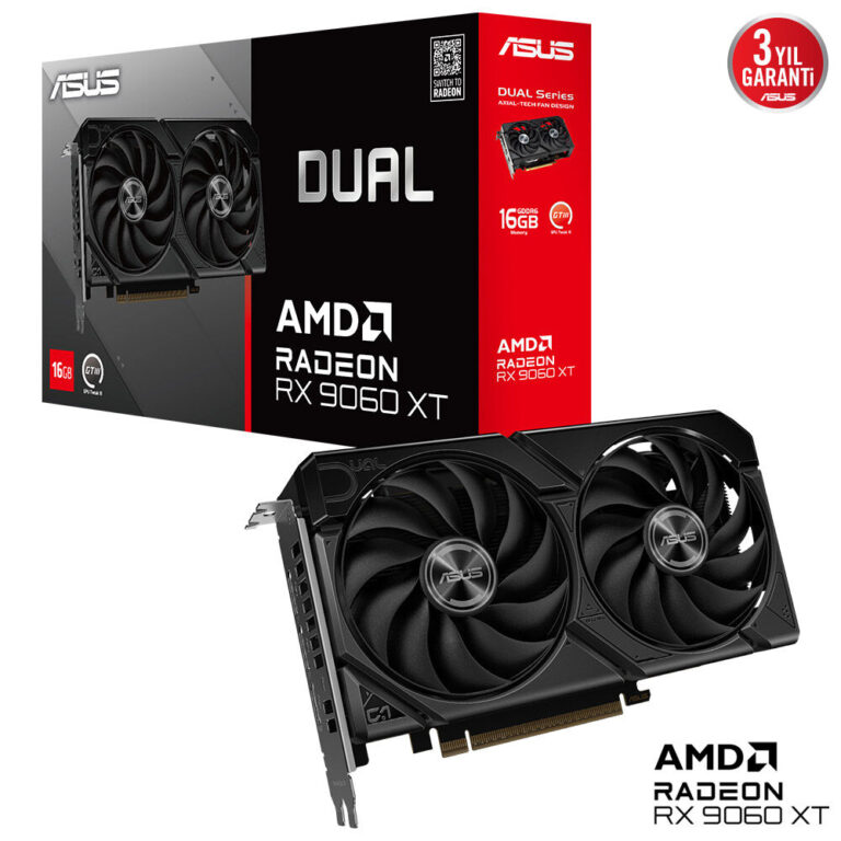 Asus DUAL-RX9060XT-16G 16GB GDDR6 128Bit DP/HDMI PCI 5.0 Ekran Kartı - Bbi.Isl.Ekr.Amd.0069