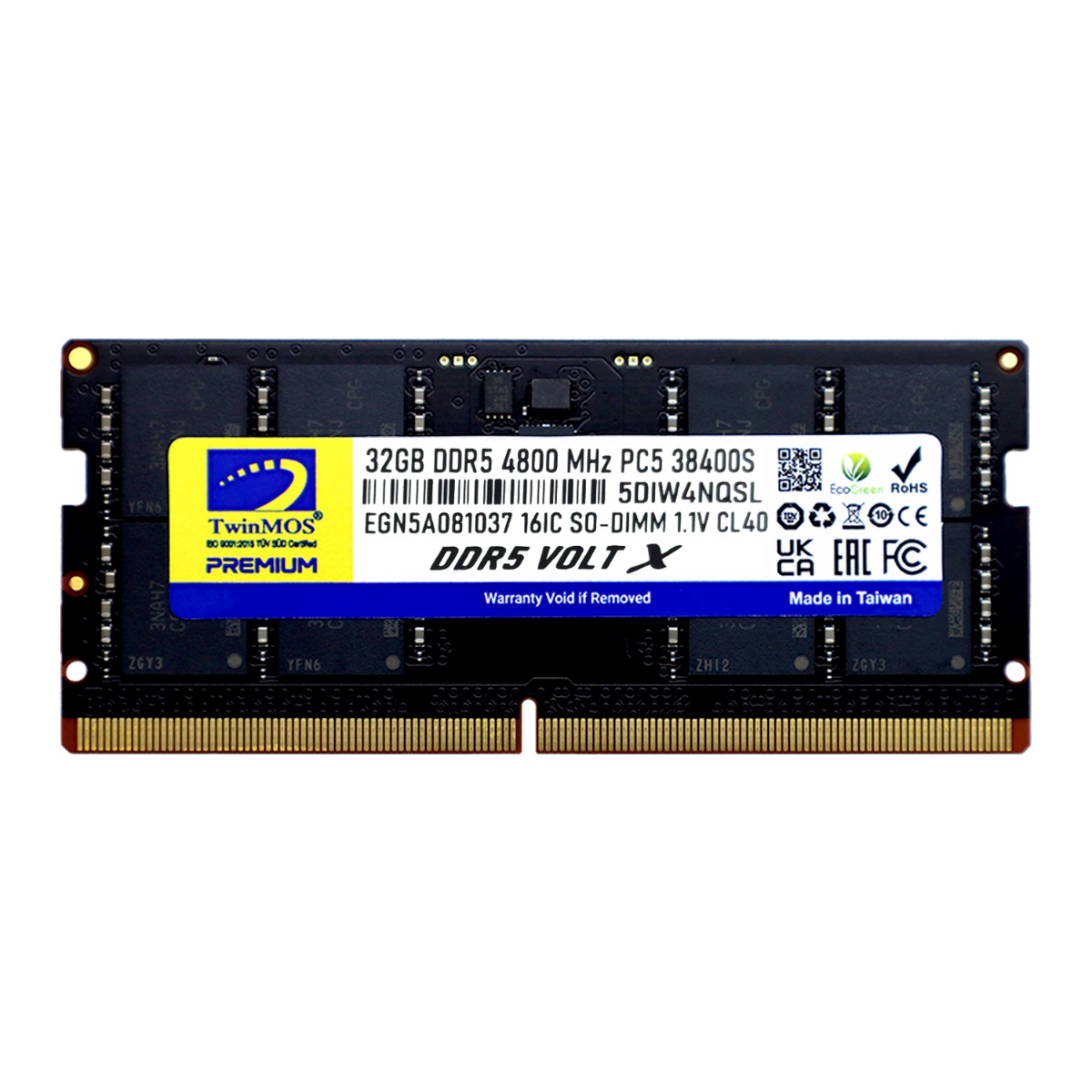 Twinmos Sodimm 32GB 4800MHz DDR5 CL40 Notebook Bellek (TMD532GB4800S40)- TMD532GB4800S40 Twinmos Sodimm 32GB 4800MHz DDR5 CL40 Notebook Bellek (TMD532GB4800S40) - TMD532GB4800S40