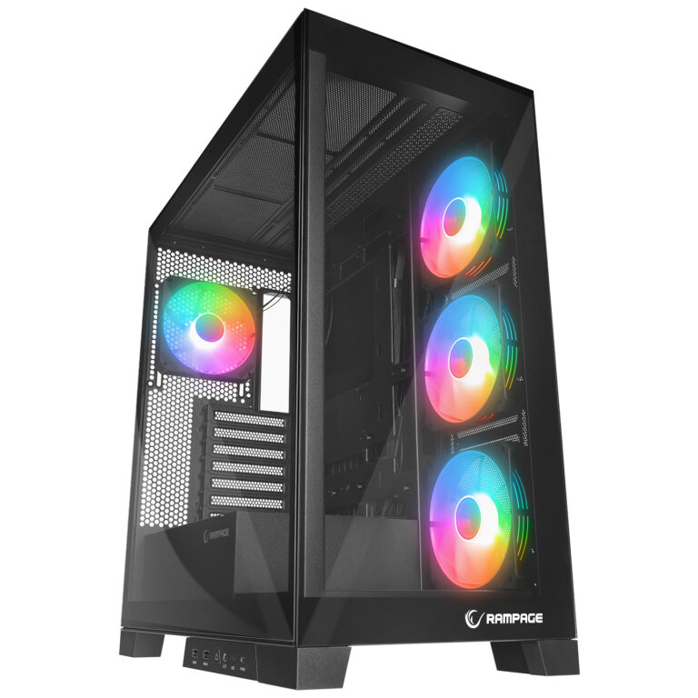 Rampage HYDRA V2 BLACK 4XARGB Fan+Hub Type-C E-ATX Exclusive Siyah Gaming Oyuncu - Bbi.Isl.Kas.Kas.0114