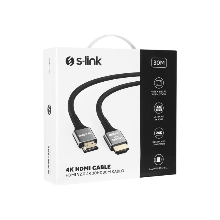S-LINK SLX-HD4K30 30 Mt Metal v2.0 4K (4096*2160) 30Hz HDMI Kablo - 34537