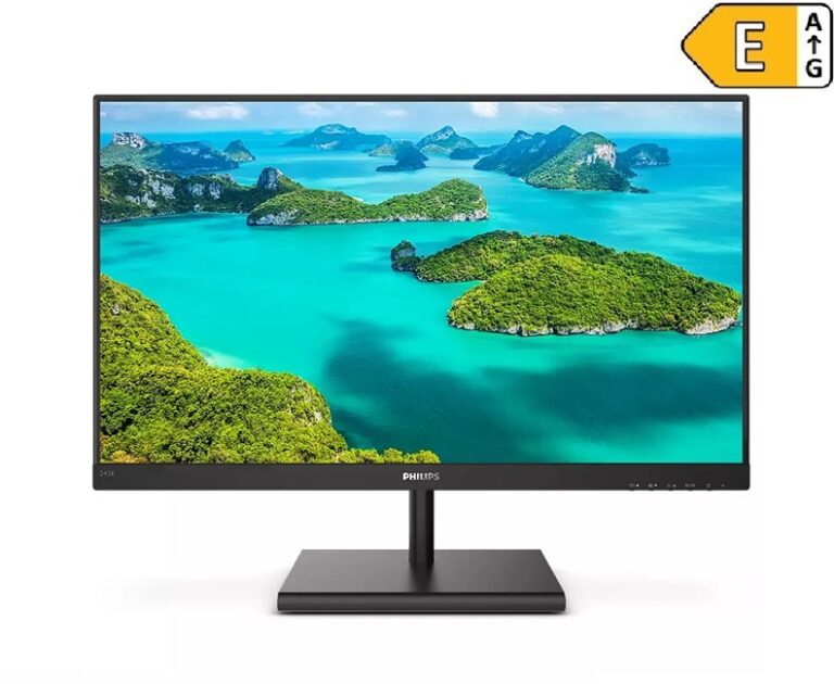 23.8" Philips 245E1S/00 IPS 4ms 75Hz HDMI VGA DP Vesa Siyah Monitör - 245E1S/00
