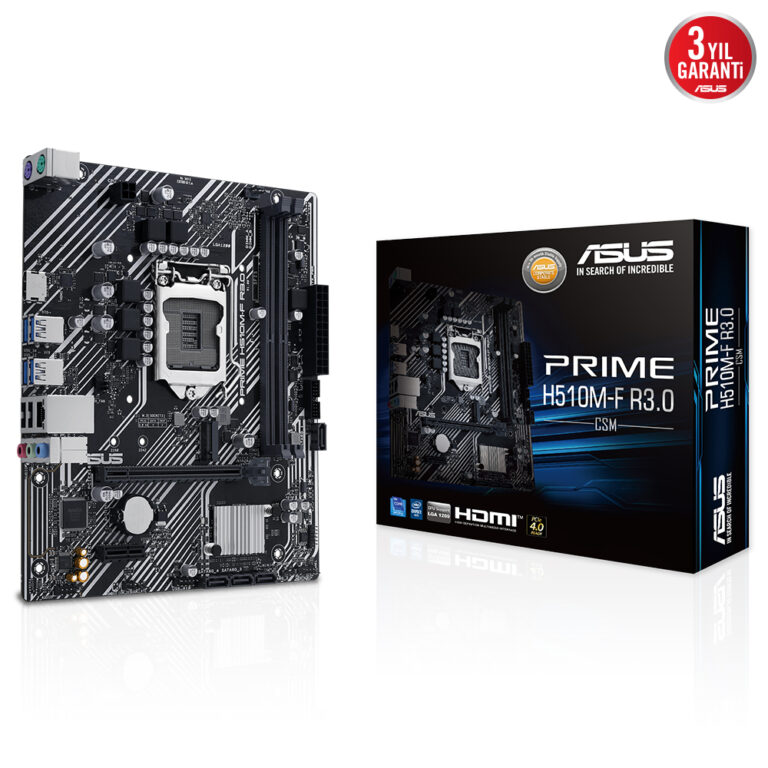 Asus PRIME H510M-F R3.0-CSM 1200P DDR4 3200 HDMI M2 USB3.2 mATX (10-11 nesil) - 90MB1I20-M0EAYC