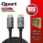 Qport 10 Metre 2.1V 8K Altın Uçlu HDMI Kablo (Q-HDMI2110) - Q-HDMI2110