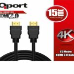 Qport 15 Metre Q-HDMI152 2.0V 4K 60Hz Altın Uçlu HDMI Kablo - Q-HDMI152