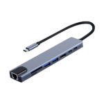 Frisby FA-7682C Type-C - 8 in 1 RJ45+TF/SD+HDMI+USB+Type-C+PD Çevirici - FA-7682C