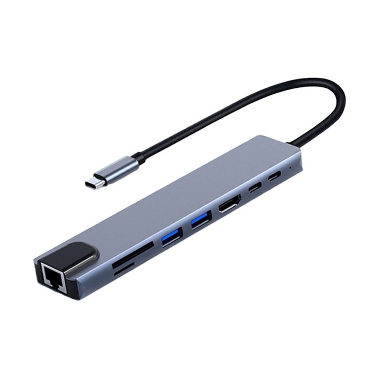 Frisby FA-7682C Type-C - 8 in 1 RJ45+TF/SD+HDMI+USB+Type-C+PD Çevirici - FA-7682C