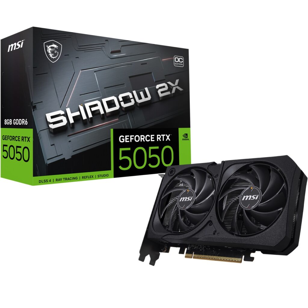 MSI 8GB GEFORCE RTX 5050 8G SHADOW 2X OC GDDR6 [128bit]  PCIE 5.0 1xHDMI 3xDP - GEFORCE RTX 5050 8G SHAD