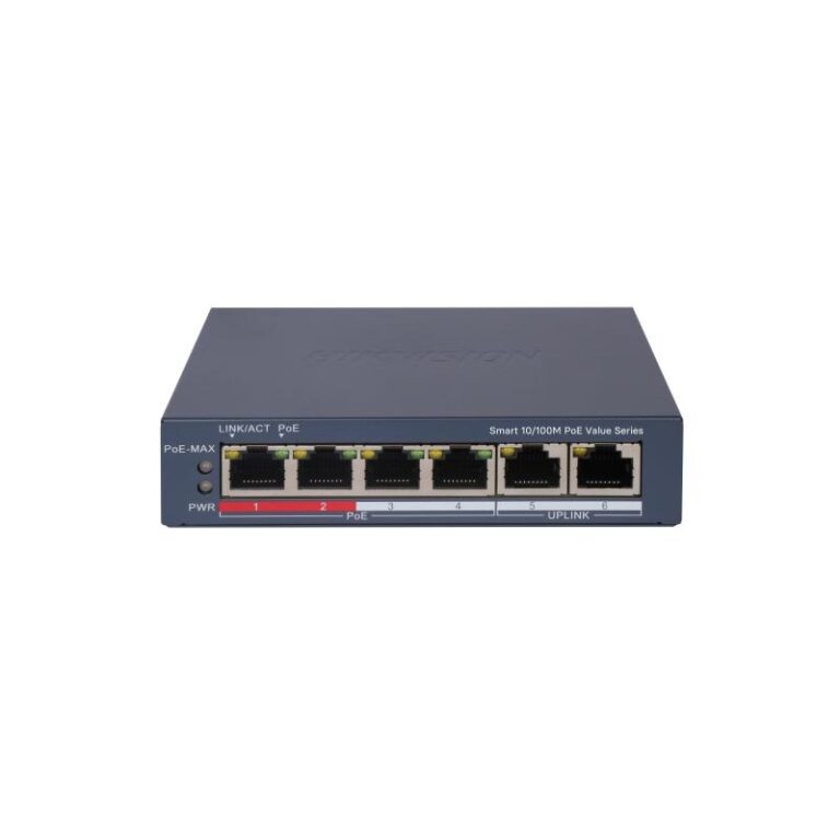 Hikvision DS-3E1106P-EI/M 4Port 10/100 Yönetilebilir PoE 45W Switch - DS-3E1106P-EI/M