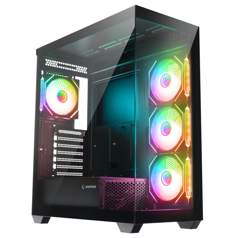 Rampage HYDRA V4 750W 80 Plus Bronze ARGB Fan ATX Mid-T Siyah Gaming Oyuncu Kasa - Bbi.Isl.Kas.Kas.0113