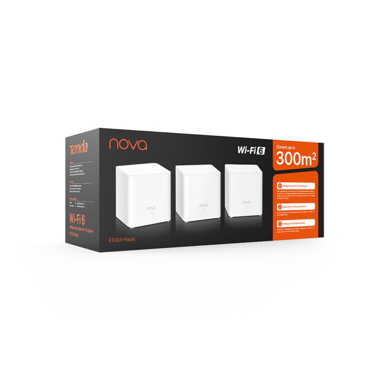 TENDA MX3-3-PACK AX1500 Dualband Mesh Router - MX3-3-PACK