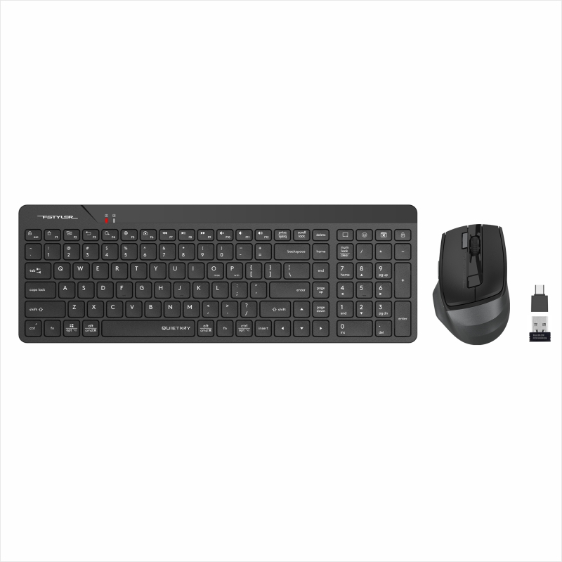 A4 Tech FG2400 Air2 Kablosuz QMINI FN-MM Sessiz Klavye Mouse Set Siyah- FG2400 A4 Tech FG2400 Air2 Kablosuz QMINI FN-MM Sessiz Klavye Mouse Set Siyah - FG2400